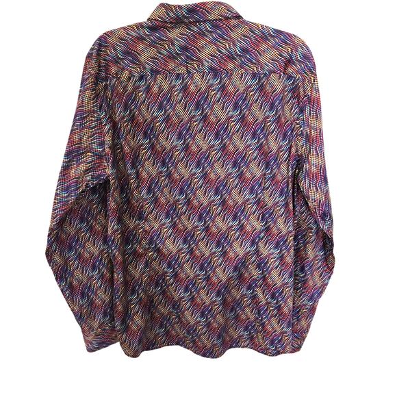 NWOT Robert Graham Tilston Tailored Fit Button Down Purple Wave Shirt Men XL - Picture 7 of 10